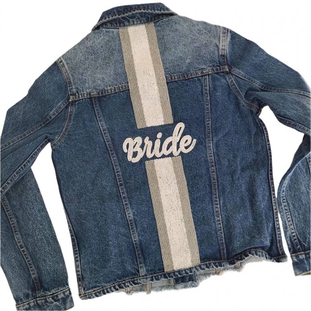 NEW TIANA women bride denim jacket in blue/white/silver
